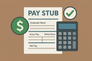 Sample professional paystub generated using an online paystub generator